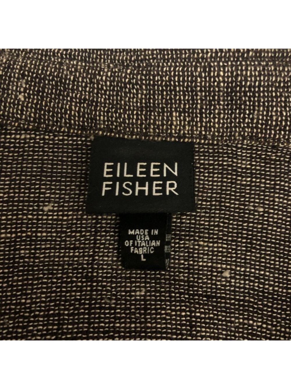 Eileen Fisher Womens Button-Down Shirt Gray L Linen Blend Oversized Relaxed Fit - Picture 3 of 6